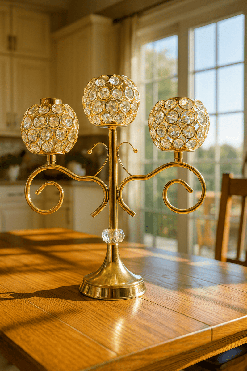 Luxury 3-Head Crystal Candle Holder